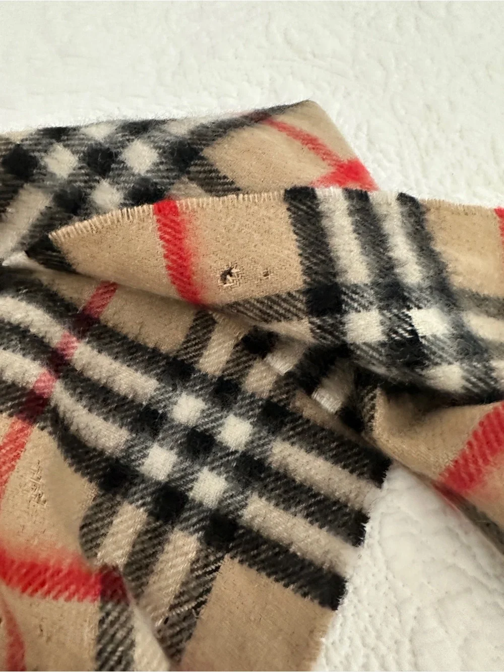 Burberry Nova Tan Plaid Cashmere Scarf 8”x50” - Picture 8 of 12